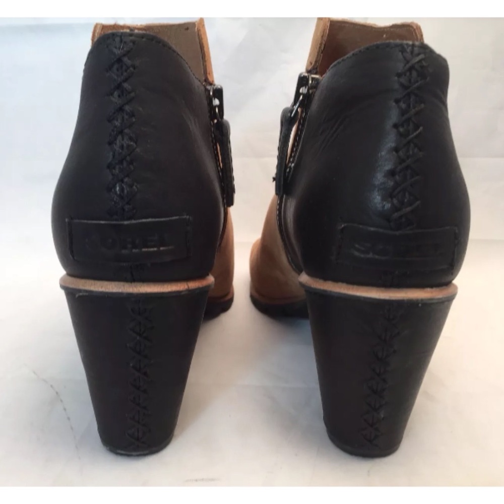 Sorel Nadia Leather Peep Toe Booties - Picture 6 of 8